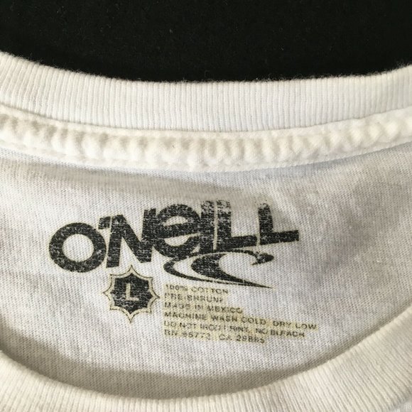 #87 O'Neill Co Short Sleeve White T-Shirt Men's L Crew-Neck Standard Fit Cotton - Picture 5 of 8
